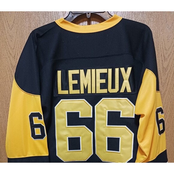 Mario Lemieux (CCM)-(Penguins)-(Yellow)-(Jersey)-(New Cond.)-(Size:XL)-$110.00 - Picture 7 of 12